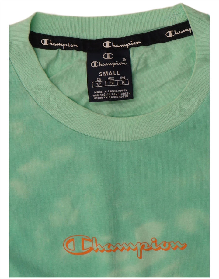 Champion T-Shirt Graphique Homme Petit Vert Tie Dye