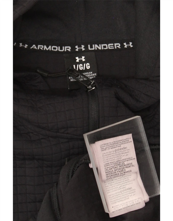 Under Armour Pull à capuche zippé pour homme Large Noir Polyester