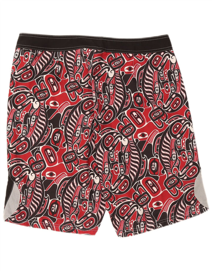 Reebok Short de Bain Homme Noir Moyen Géométrique Polyester