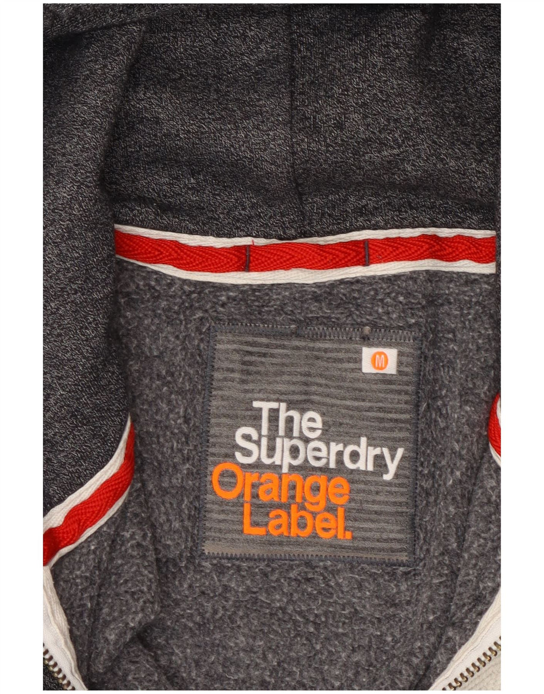 Superdry Pull à capuche zippé en coton moucheté gris moyen