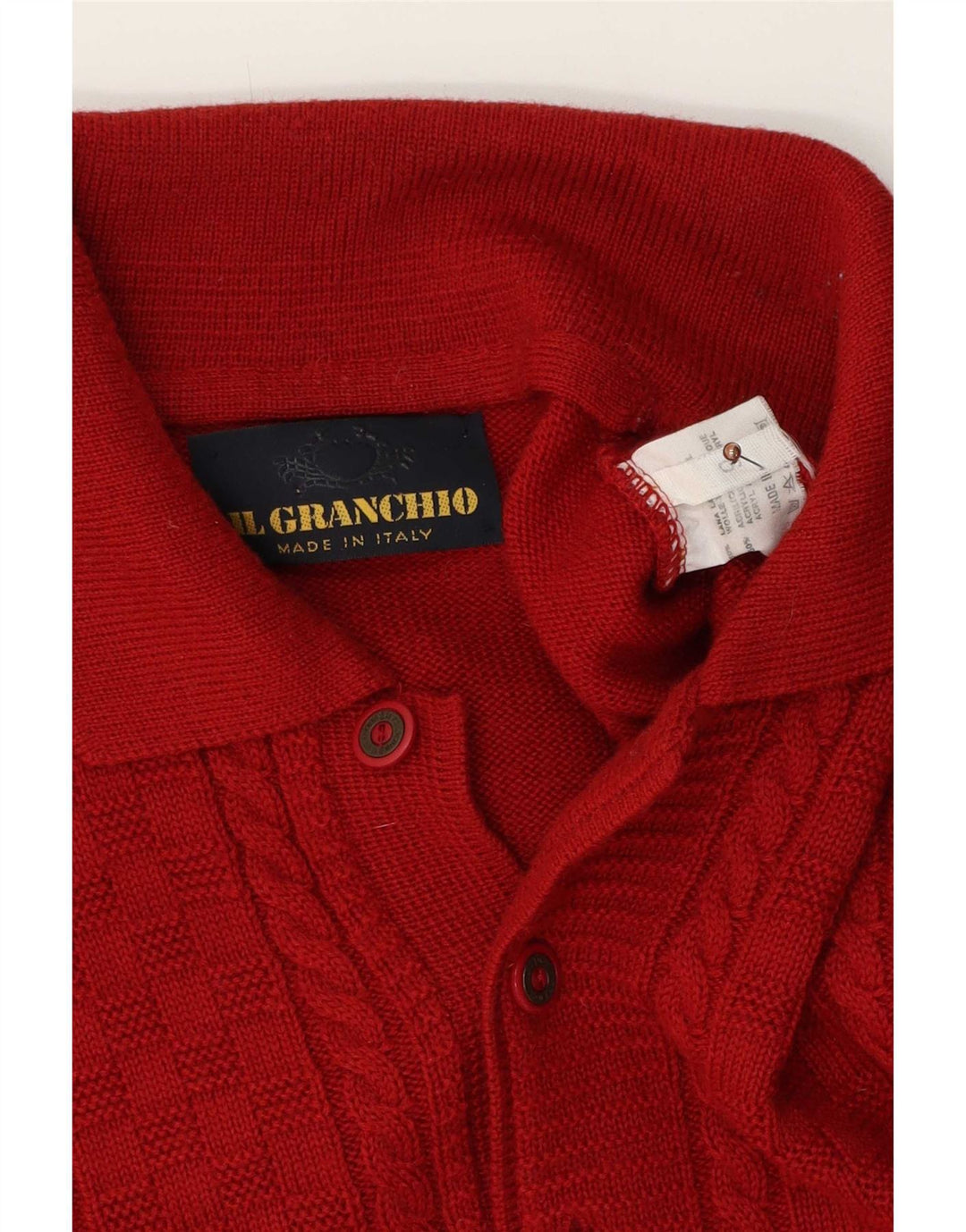 Il Granchio Pull Col Polo Homme Grande Laine Rouge