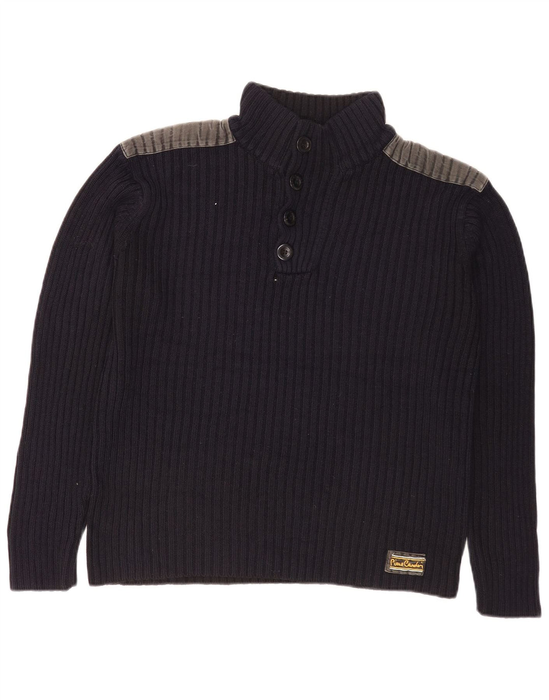 Pierre Cardin Pull à col boutonné pour homme Petit Bleu marine Colourblock