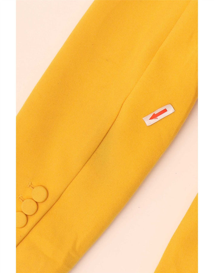 Zara Veste Blazer Double Boutonnage Femme UK 14 Large Jaune