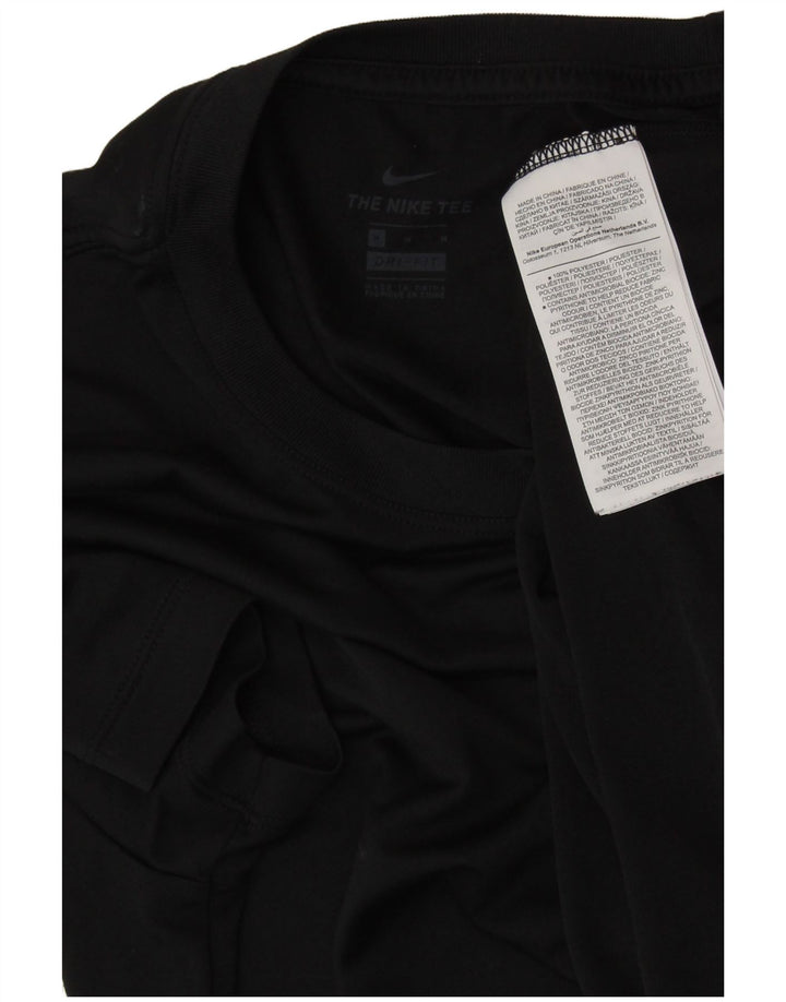 NIKE T-shirt graphique Dri Fit pour femme UK 14 Noir moyen Polyester
