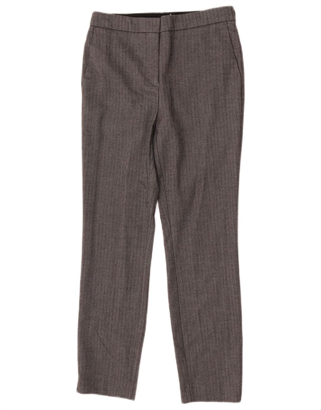 Zara Pantalon de costume slim pour femme Small W26 L26 Gris à chevrons