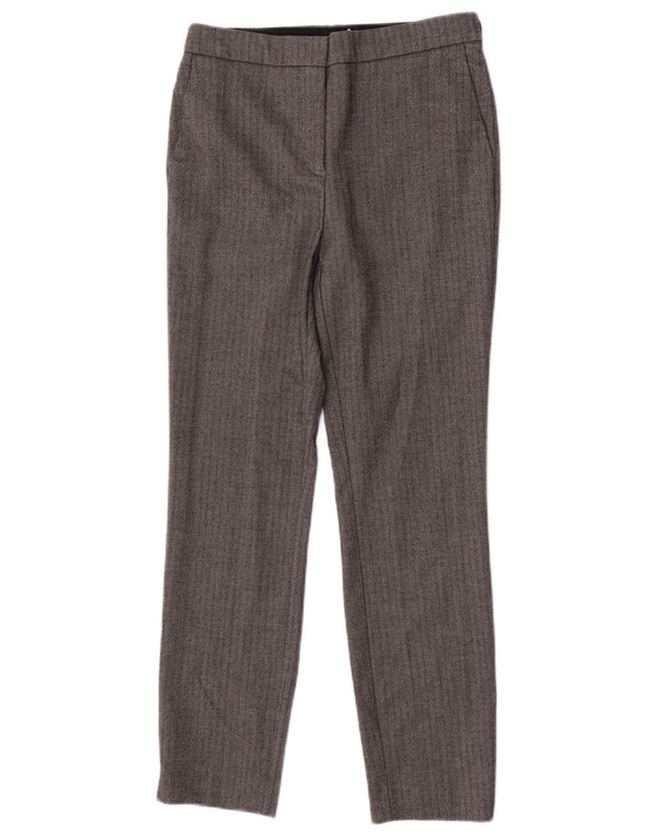 Zara Pantalon de costume slim pour femme Small W26 L26 Gris à chevrons