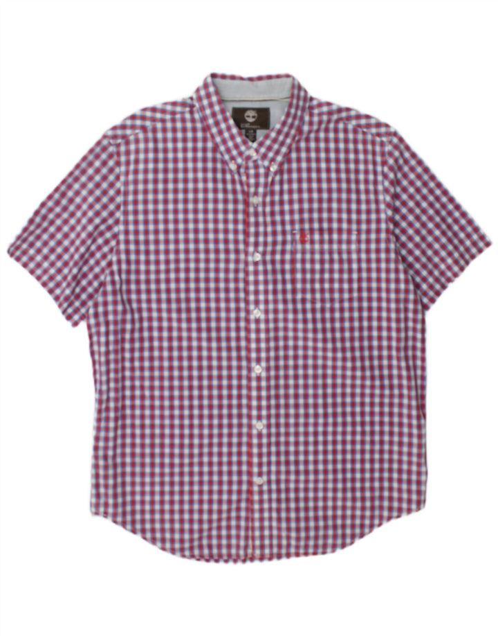 Timberland Chemise à manches courtes Earthkeepers pour homme, coupe régulière, grand carreaux rouges