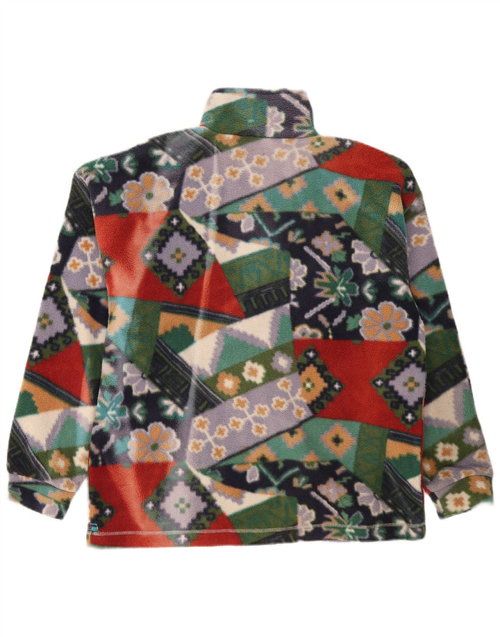 Veste polaire femme vintage UK 14 Moyenne Géométrique Multicolore