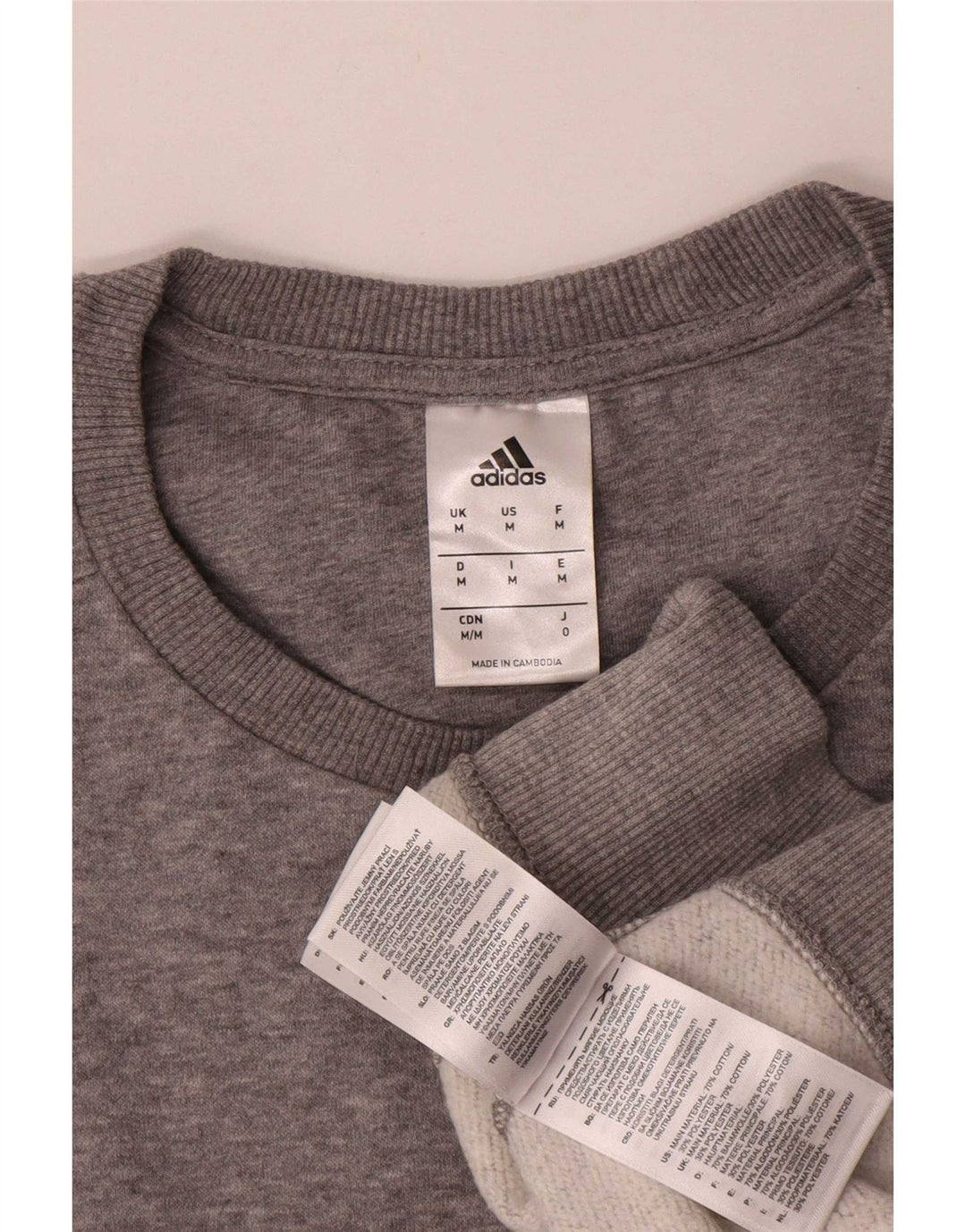 Adidas Sweat-Shirt Homme Gris Moyen Moucheté Coton