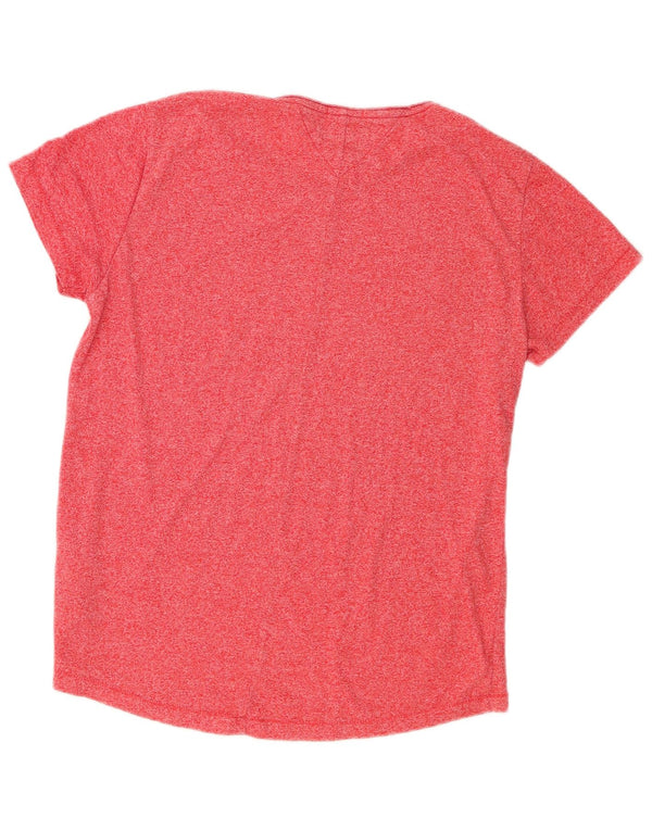 Tommy Hilfiger T-Shirt Femme UK 14 Polyester Moucheté Rose Moyen