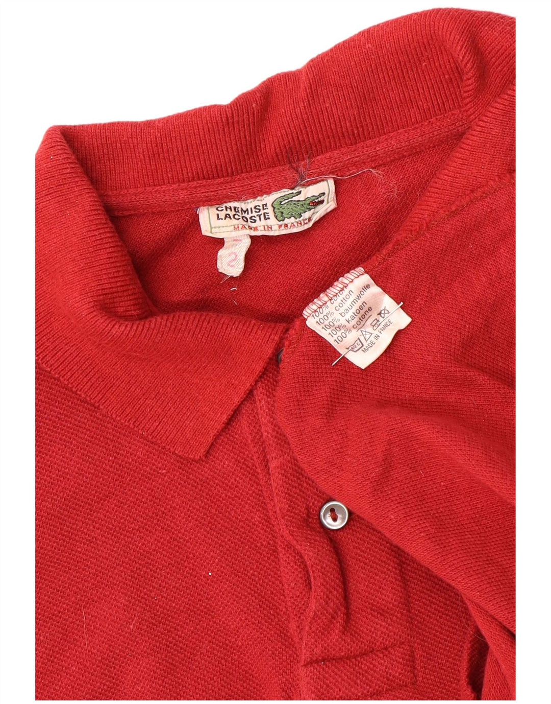 Lacoste Polo Homme Taille 2 XS Rouge Coton