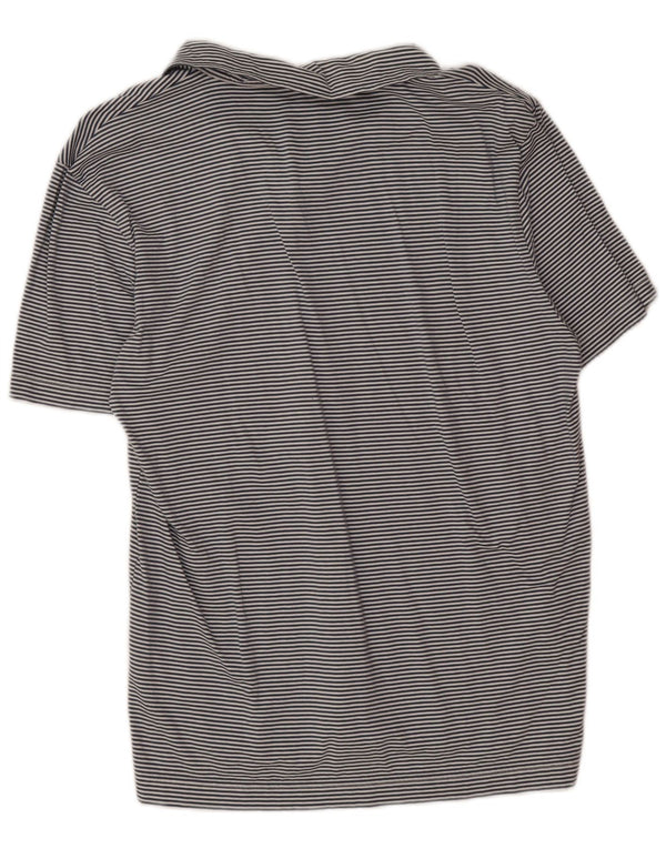 Reiss Polo Femme UK 14 Grand Coton Bleu Marine à Fines Rayures