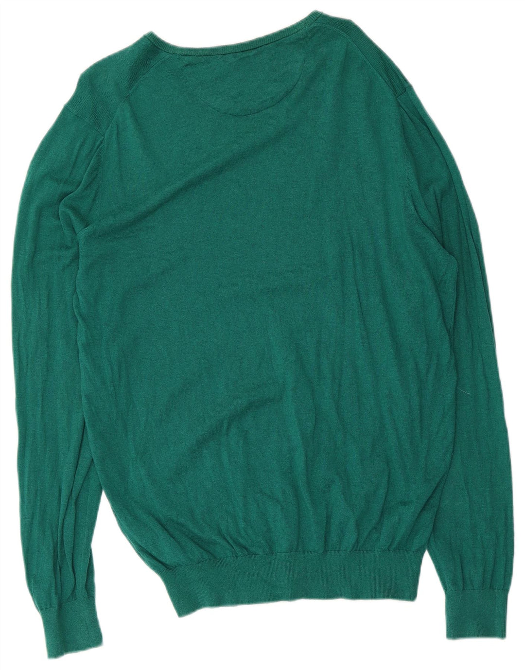 Massimo Dutti Pull col V pour homme en coton vert Taille L