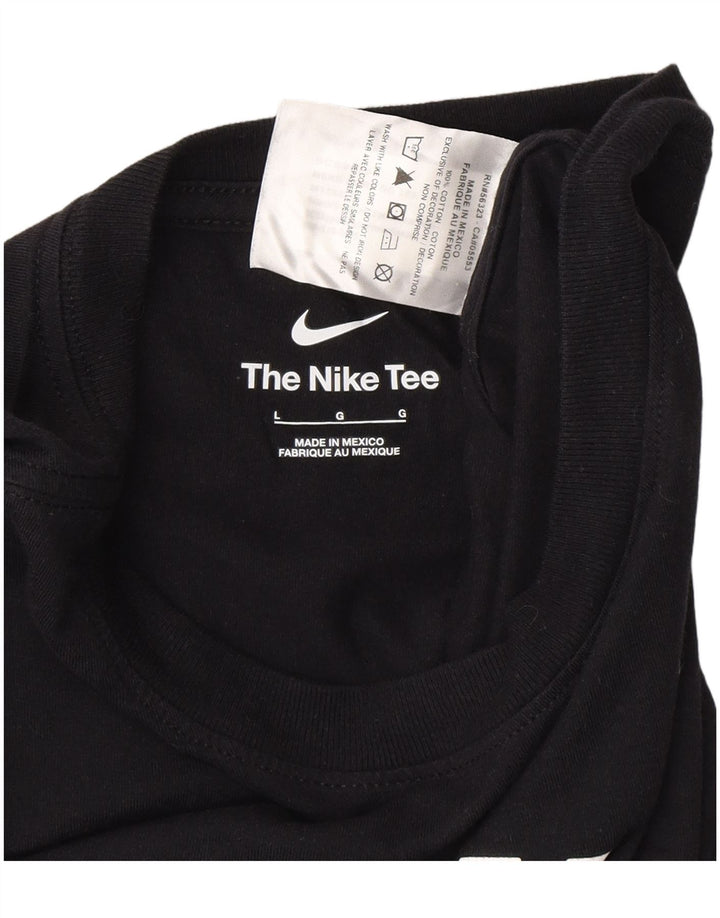 NIKE Mens Graphic T-Shirt Top Large Navy Blue Cotton