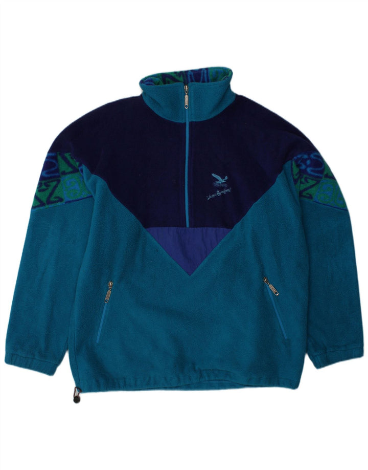 SALEWA Pull polaire Polartec à col zippé pour homme XL Bleu Colorblock Polyester