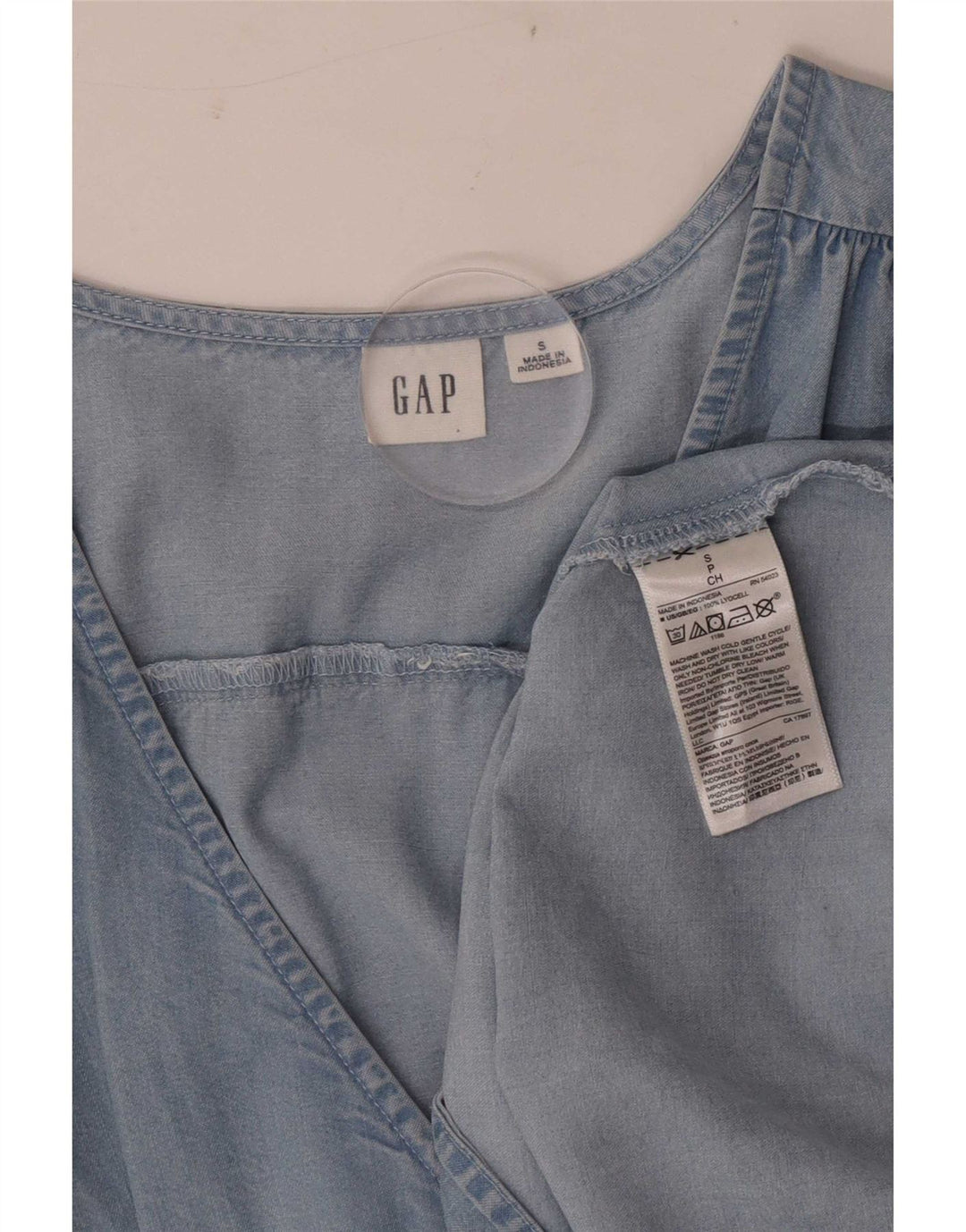 Gap Robe en jean surdimensionnée pour femme UK 10 Petit Lyocell Bleu