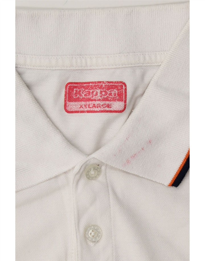 KAPPA Mens Polo Shirt 2XL White Cotton Vintage Kappa and Second-Hand Kappa from Messina Hembry 