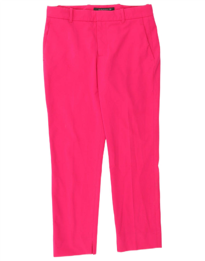 Pantalon Chino Slim Femme Zara Petit W26 L26 Rose Polyester