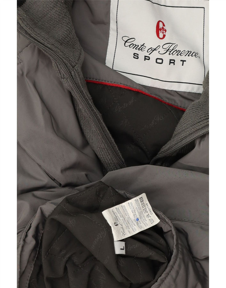 Conte of Florence Veste Bomber Homme UK 40 Large Gris Polyester