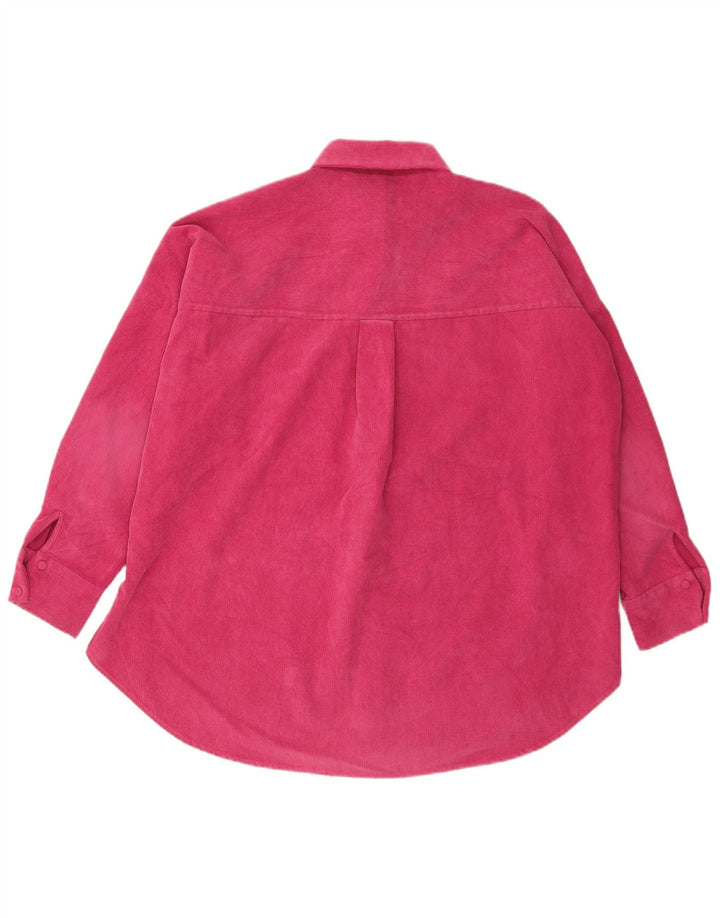 Zara Chemise surdimensionnée en flanelle pour femme UK 6 XS Rose Polyester