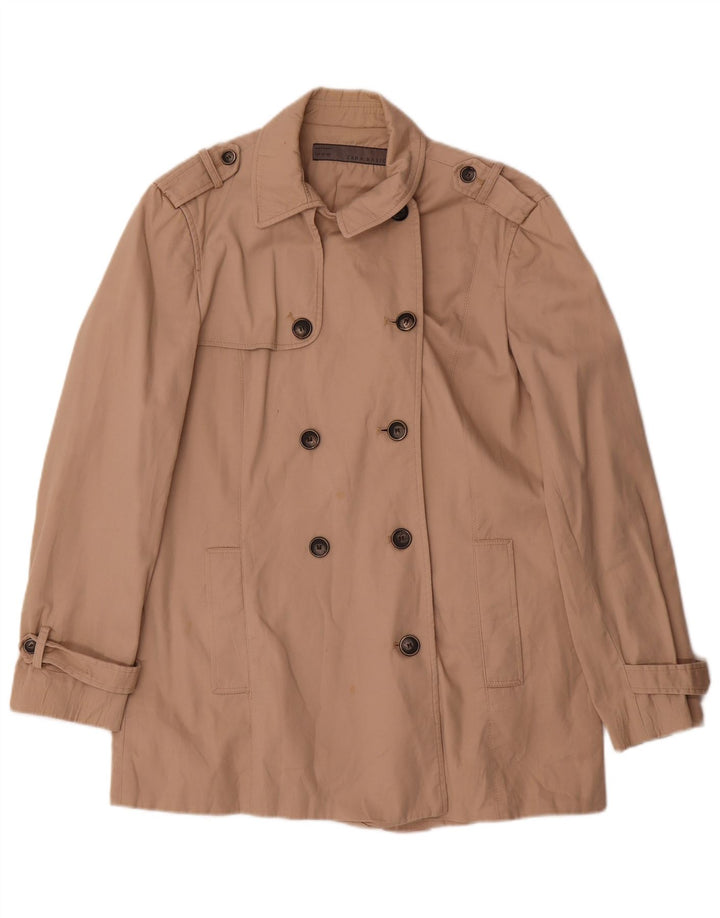 Zara Femme Trench Coat UK 16 Grand Coton Beige
