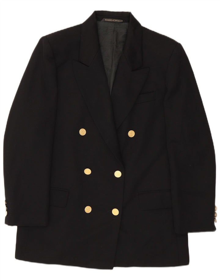 Marks & Spencer Veste blazer double boutonnage pour femme UK 16 Large Noir