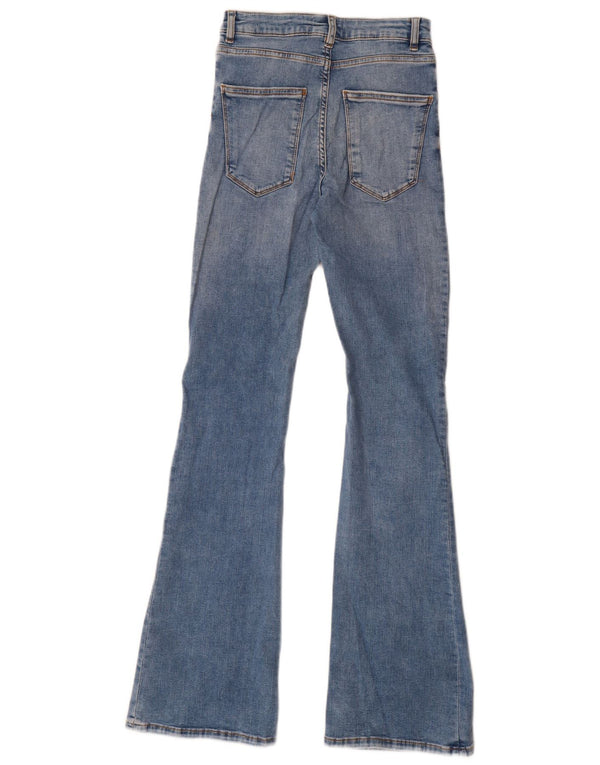 Zara Jean évasé pour femme EU 34 2XS W24 L33 Bleu Coton