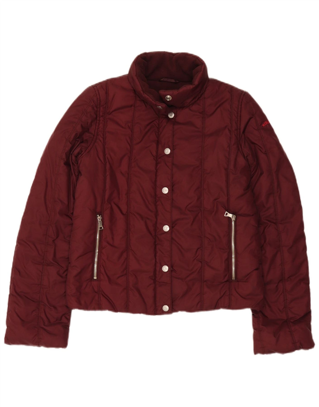 Guess Veste matelassée pour femme UK 10 Small Bourgogne Nylon