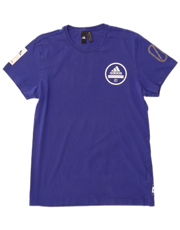 ADIDAS T-Shirt Graphique Homme Bleu Moyen Coton