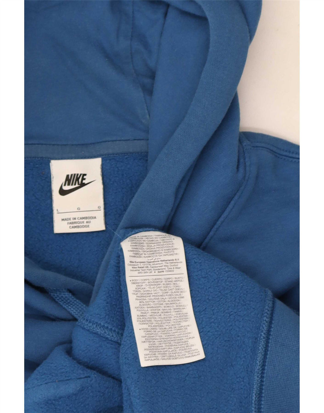 Nike Pull à capuche pour homme en coton bleu Taille L
