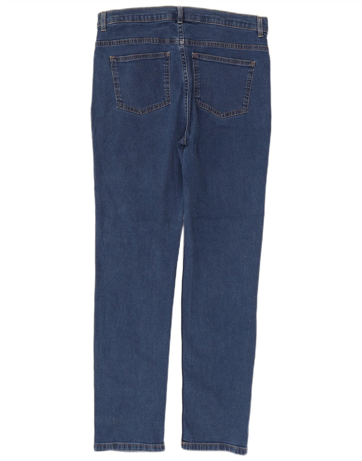 Marks & Spencer Jean droit pour femme UK 12 Medium W32 L30 Bleu Coton