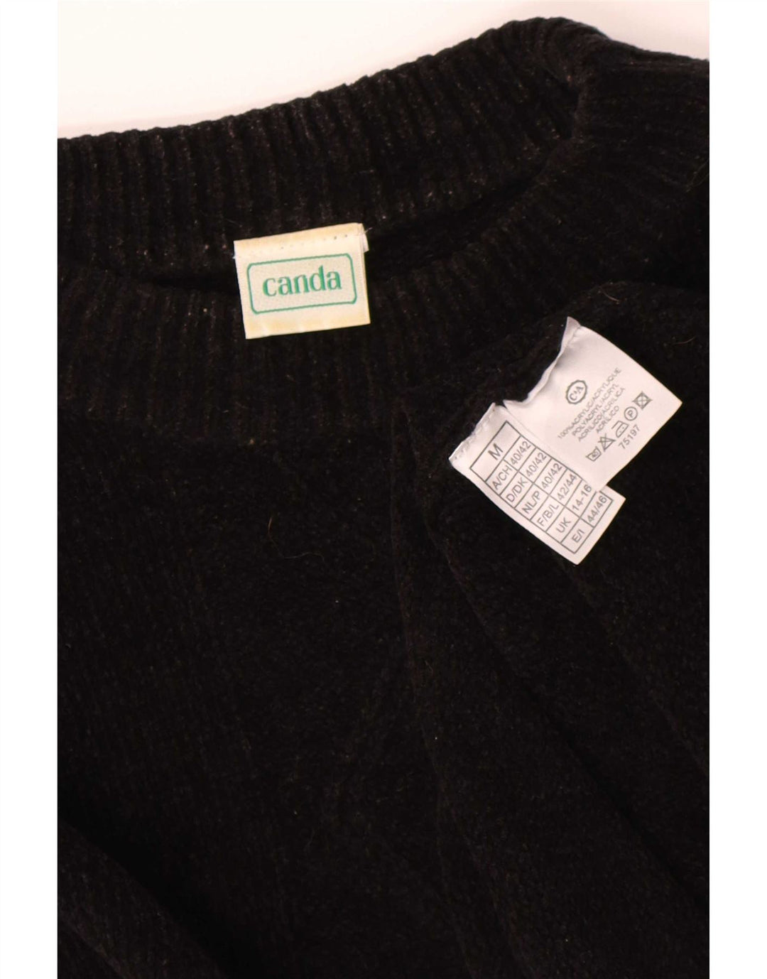 Canda Pull surdimensionné à col roulé pour femme UK 14/16 Noir moyen