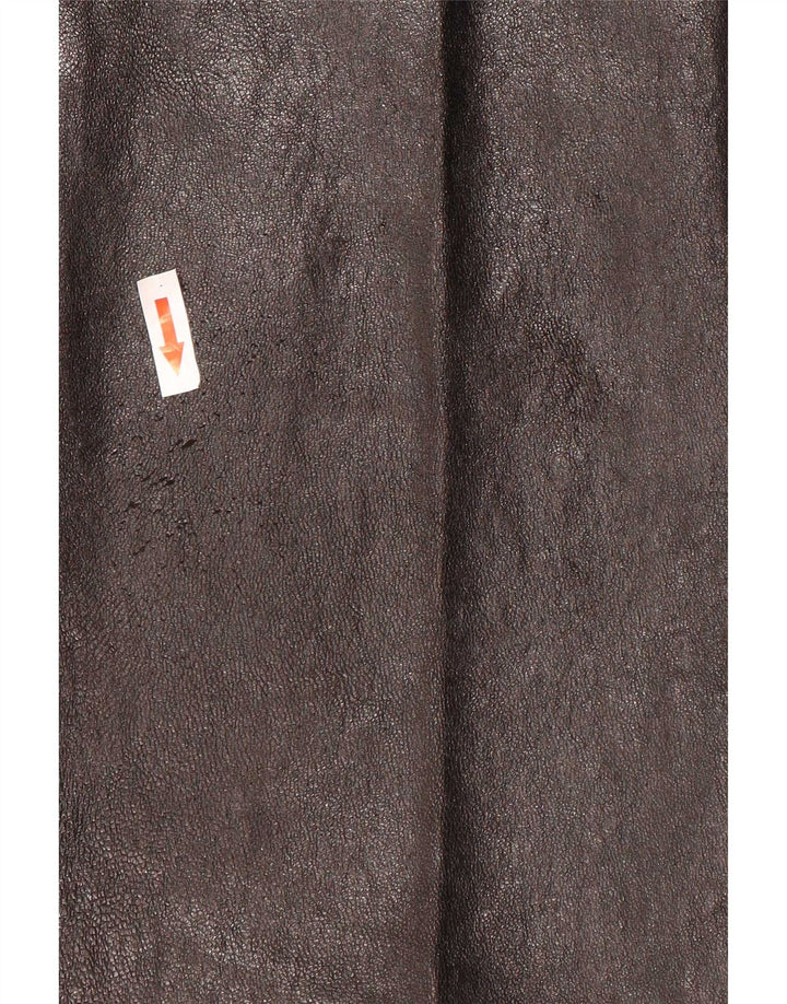Pantalon évasé en cuir femme vintage W28 L30 Noir