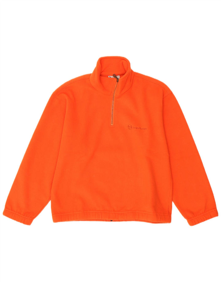 Sergio Tacchini Pull polaire à col zippé pour homme Petit Orange Polyester