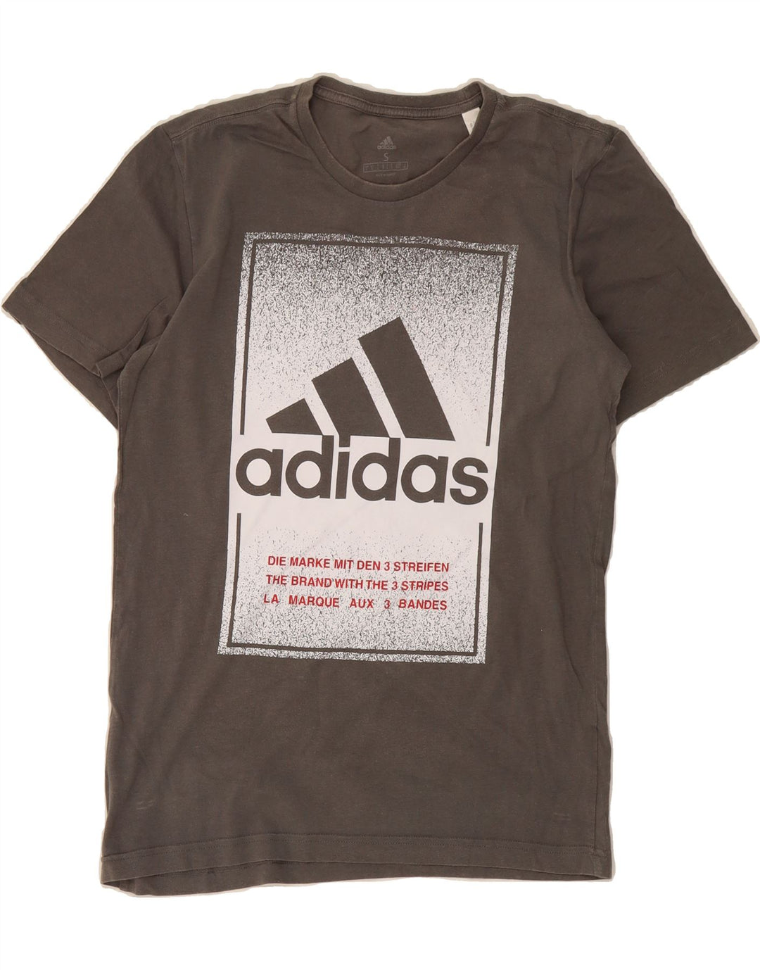 ADIDAS Mens Graphic T-Shirt Top Small Grey Cotton Vintage Adidas and Second-Hand Adidas from Messina Hembry 
