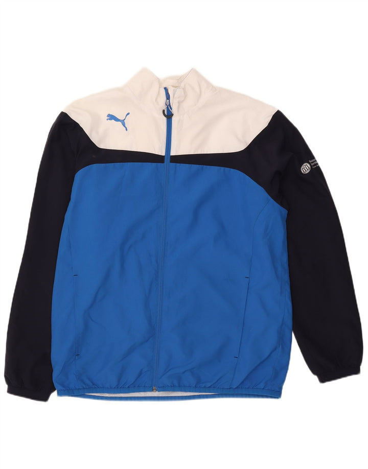 Puma Veste de survêtement pour homme Large Bleu Colorblock Polyester