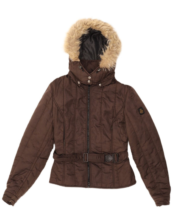 REFRIGIWEAR Veste matelassée à capuche pour femme UK 18 XL Marron