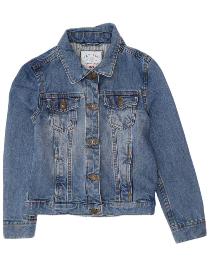 Veste en Jean Fille Fat Face 8-9 Ans Bleu Coton