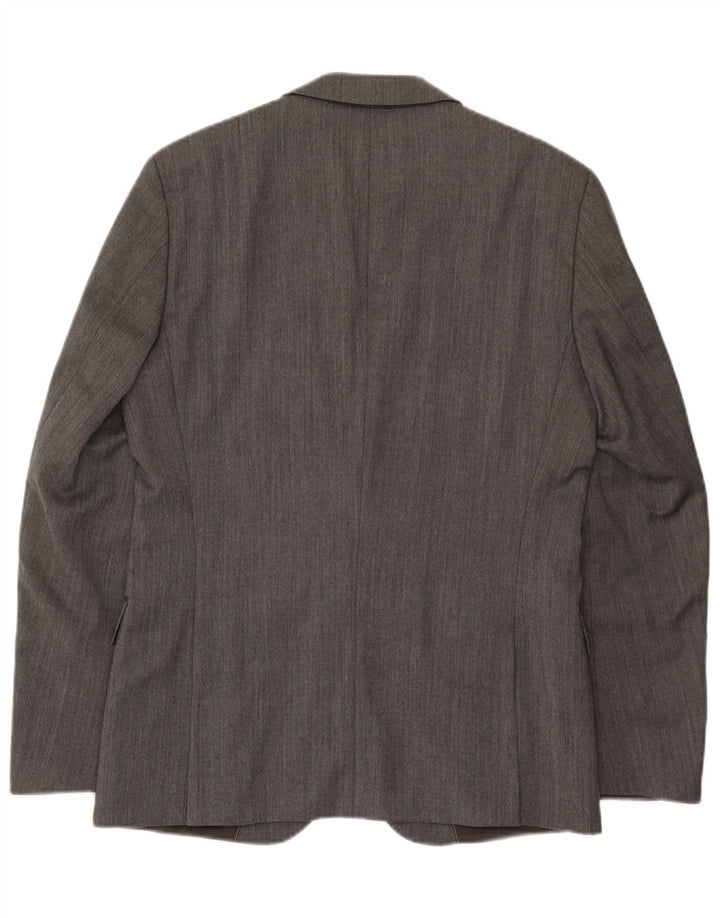 Hugo Boss Veste blazer à 2 boutons pour homme EU 48 Gris moyen laine vierge