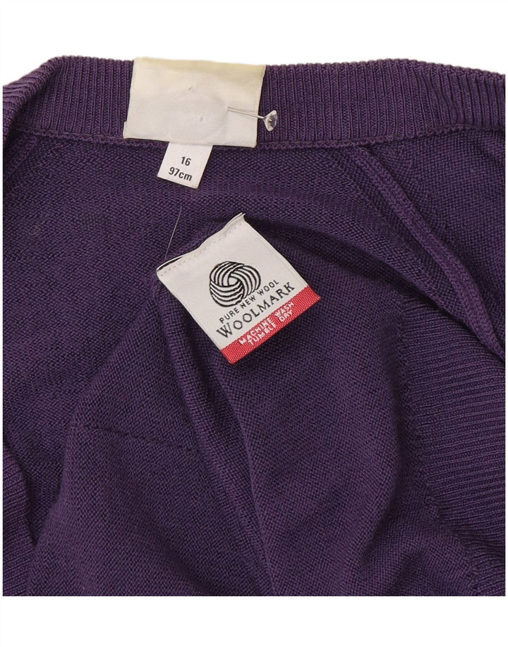 Classics Cardigan Femme Pull UK 16 Large Violet Laine