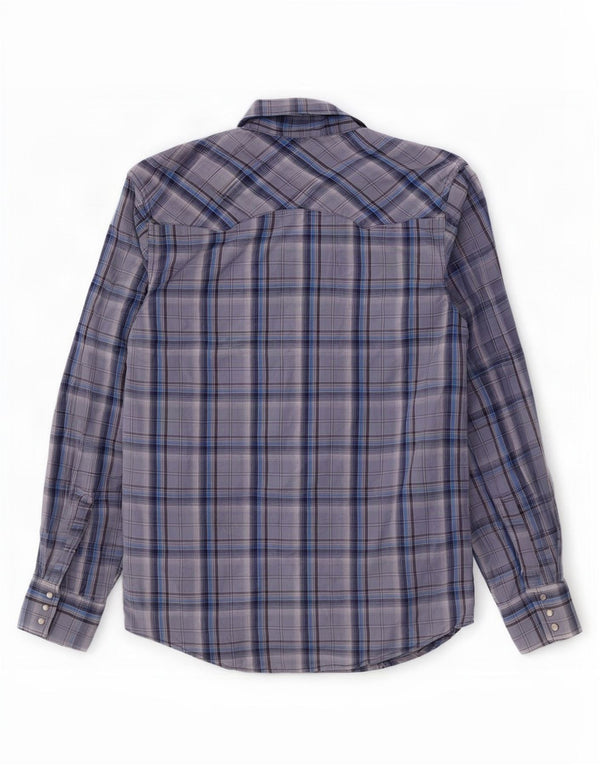 Wrangler Chemise Homme Bleu Moyen Carreaux Coton