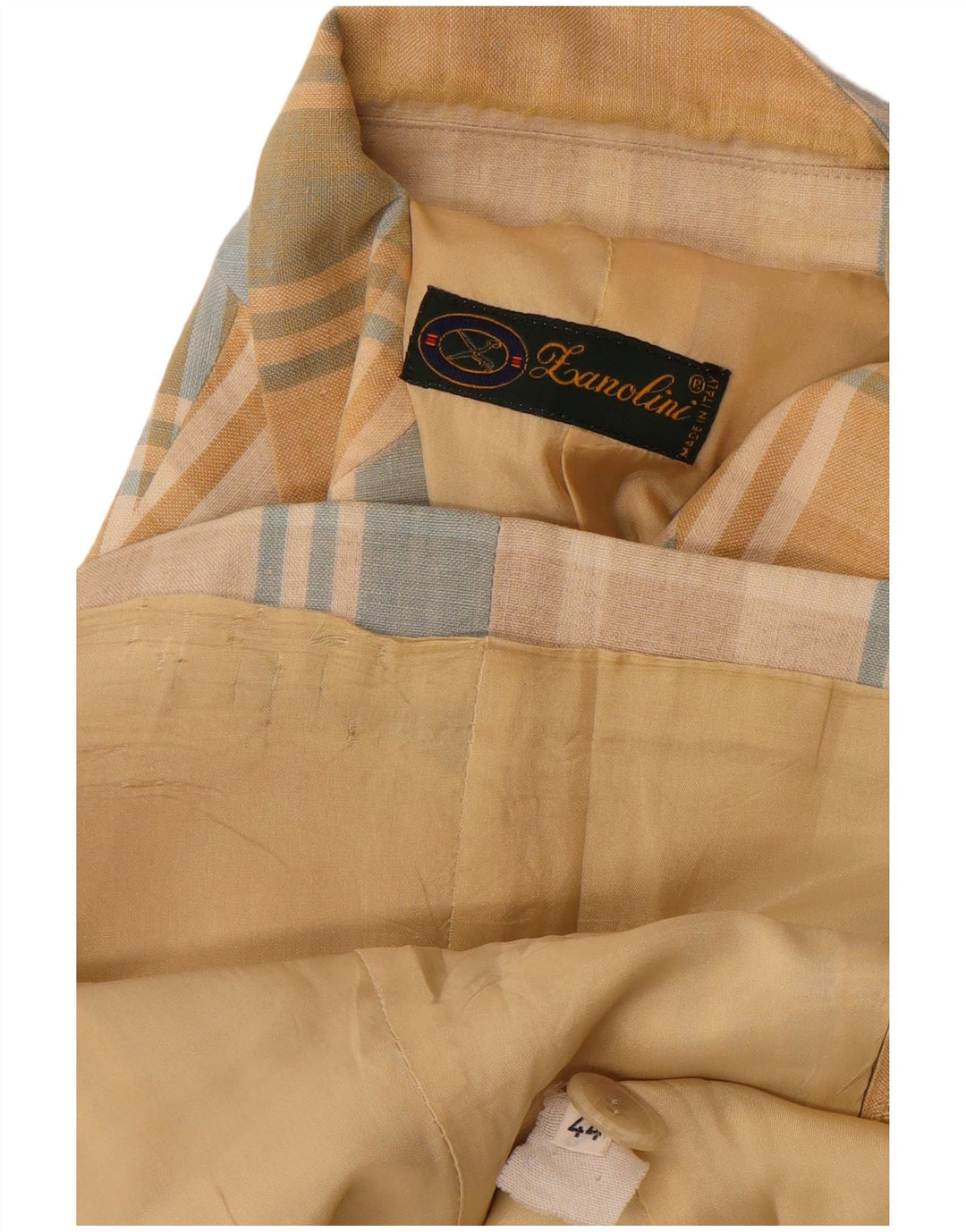 vintage Femme 3 Bouton Blazer Veste IT 44 Medium Yellow Check