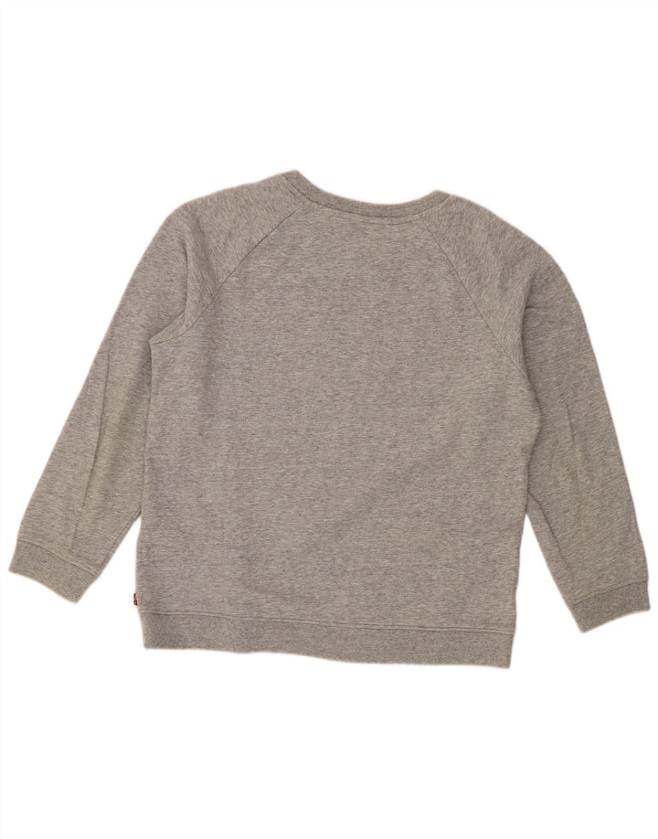Levi's Sweat-Shirt Graphique Femme UK 44 Gris Moyen Moucheté Coton