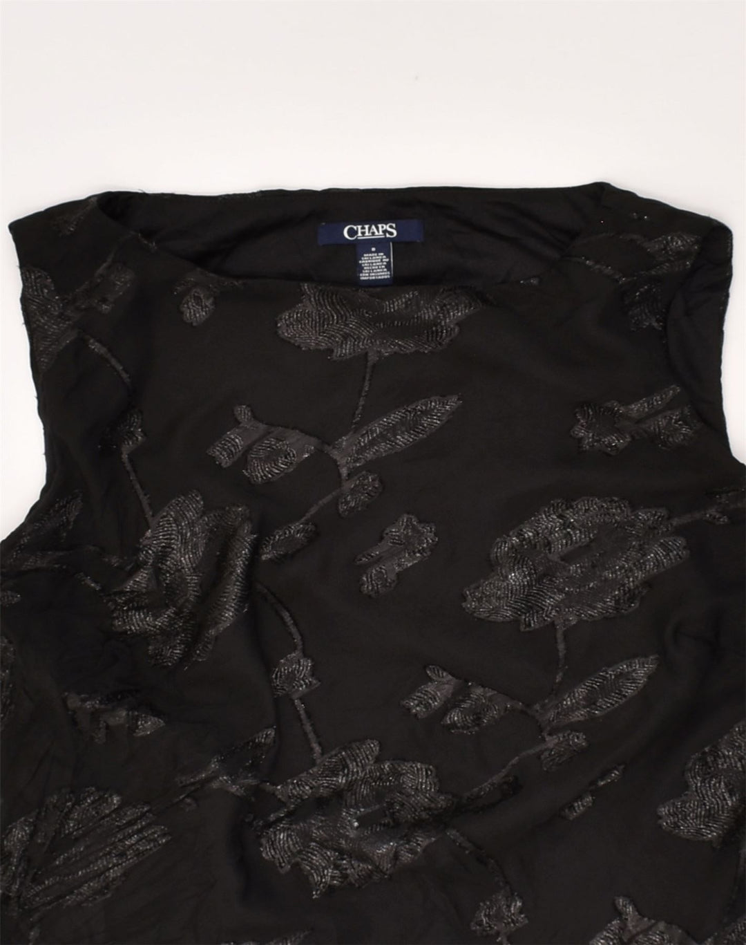 CHAPS Robe trapèze pour femme UK 10 Petit Noir Floral Polyester