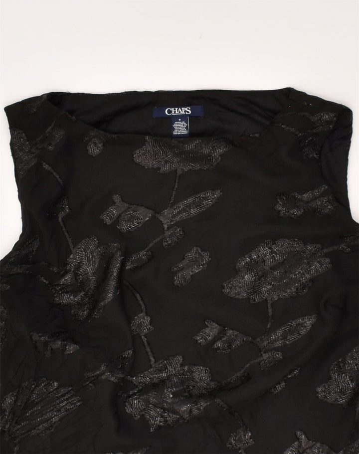 CHAPS Robe trapèze pour femme UK 10 Petit Noir Floral Polyester