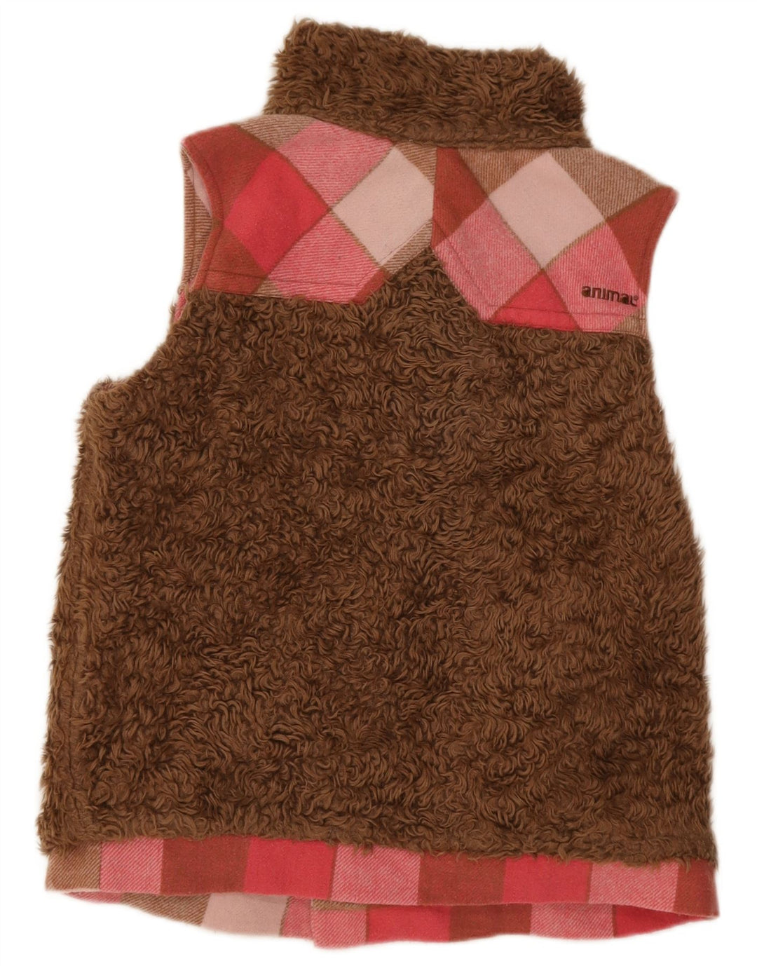 Animal Gilet réversible pour femme UK 44 Medium Pink Check