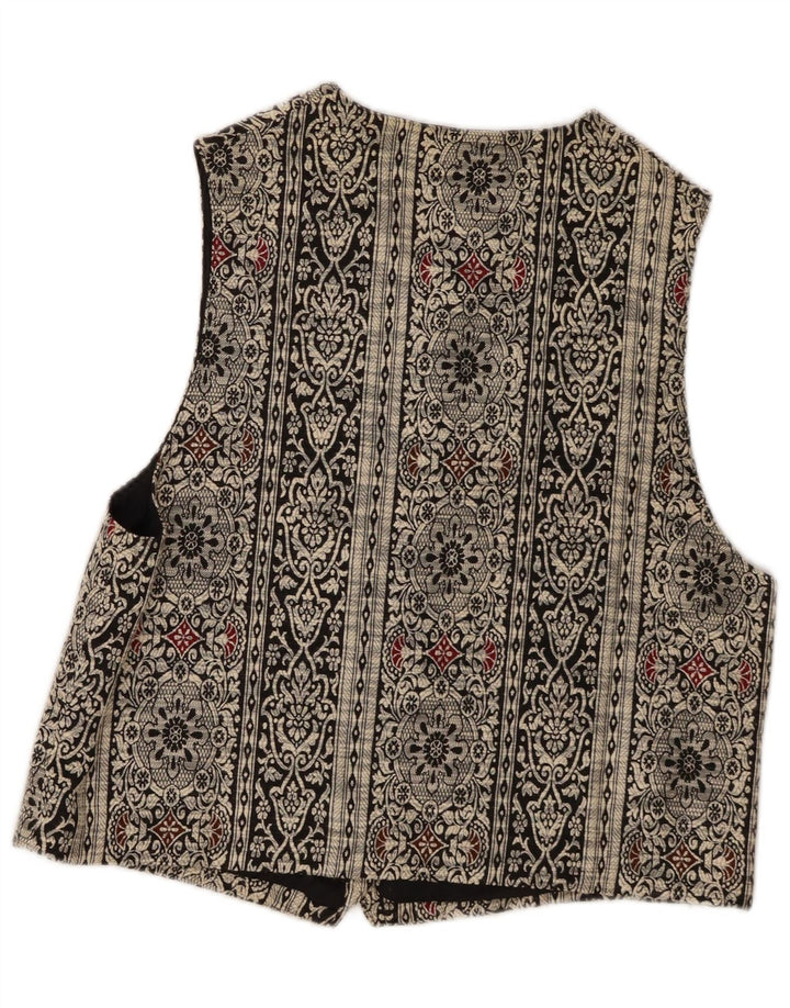 Arianna Gilet Femme UK 14 Medium Noir Paisley Microfibres