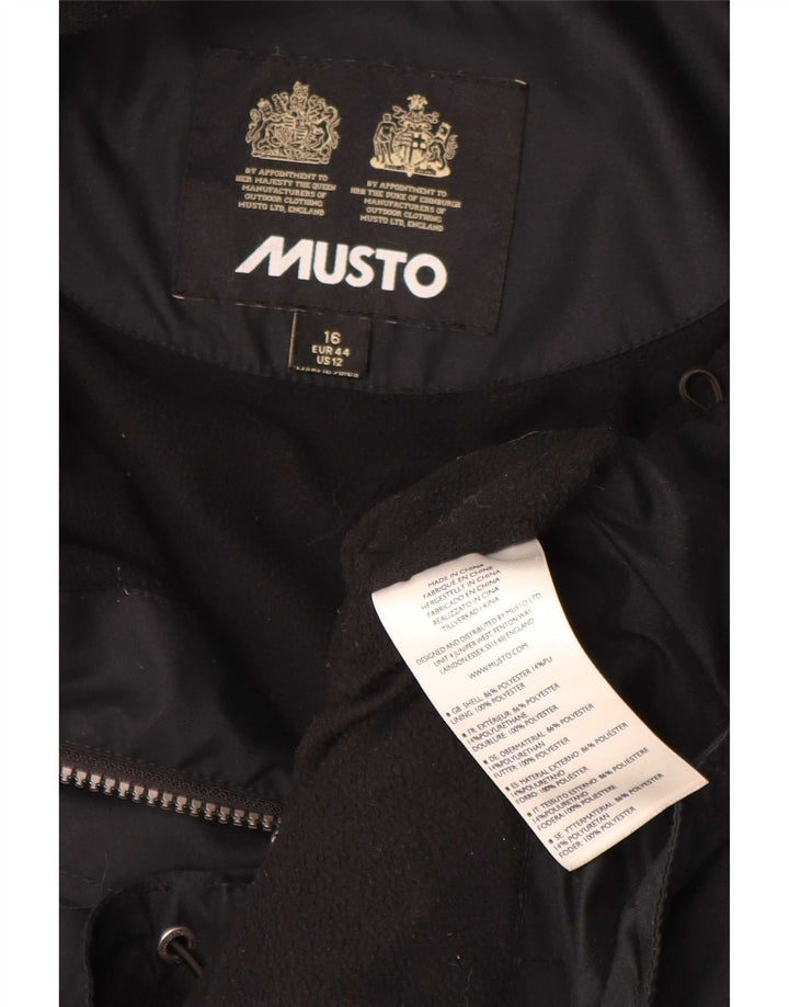 Musto Veste coupe-vent surdimensionnée pour femme UK 16 Large Black Colourblock