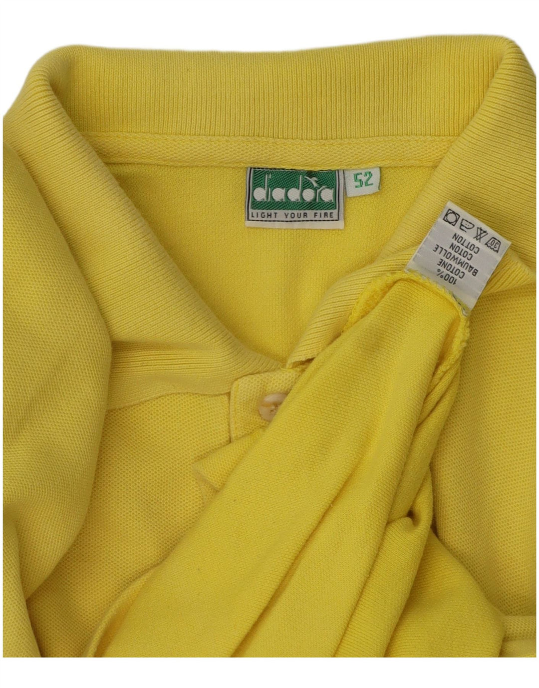 DIADORA Polo Homme IT 52 Large Jaune Coton