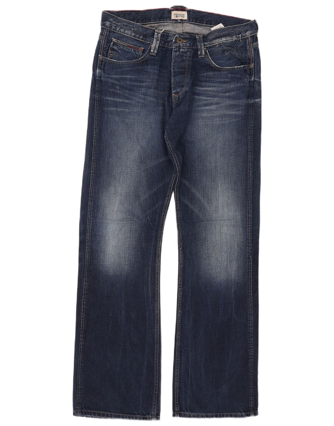 TOMMY HILFIGER Jean Bootcut Homme W34 L34 Bleu Marine Coton